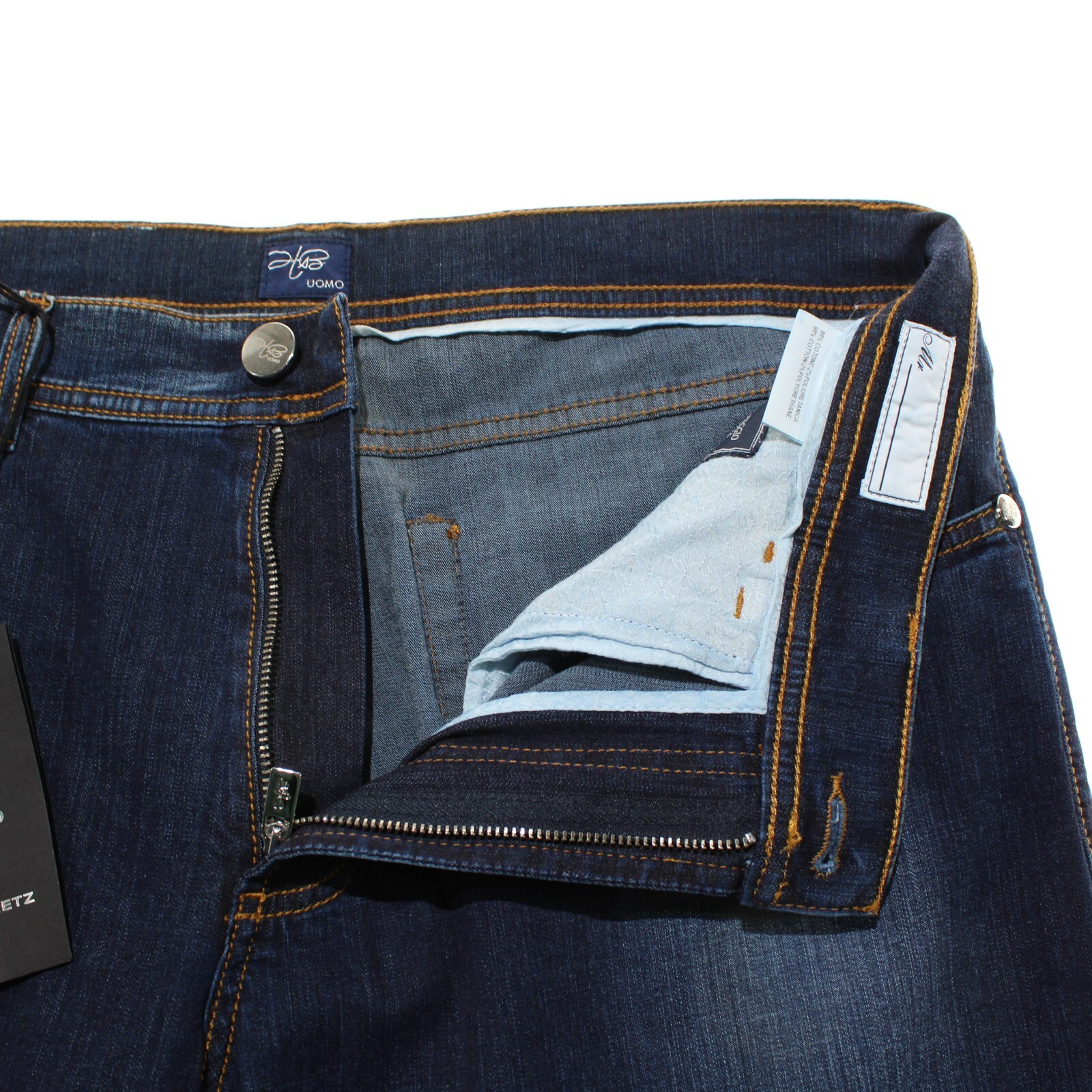 Hettabretz NWD Five Pocket Jeans Size 50 (34 US) In Blue Cotton Blend