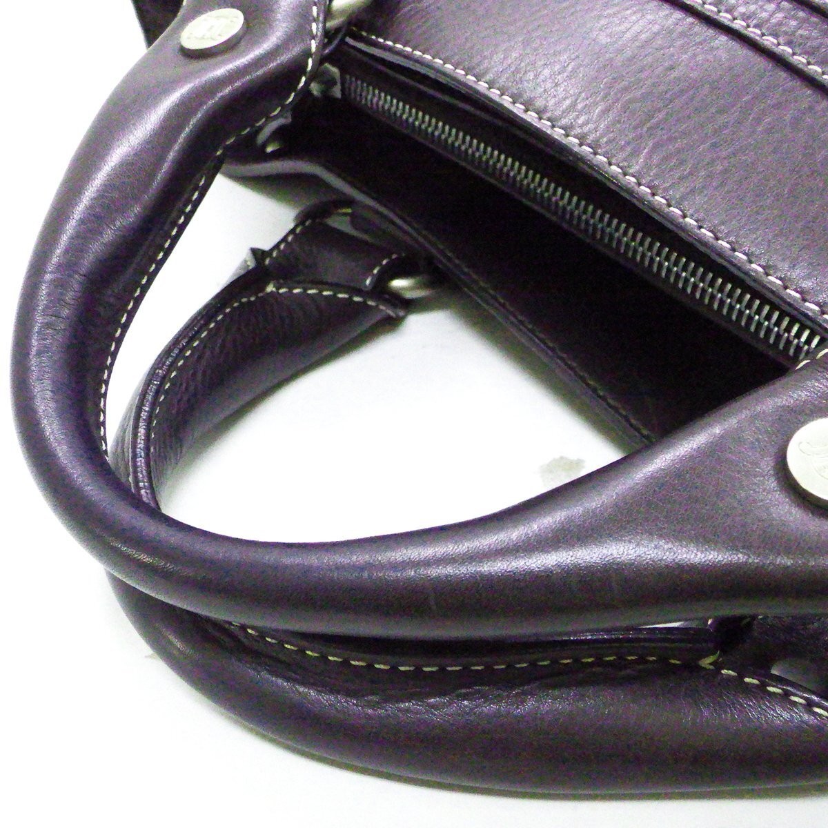 CELINE Hand Tote bag Boogie Bag Dark Brown Leather Authentic excellent F/S