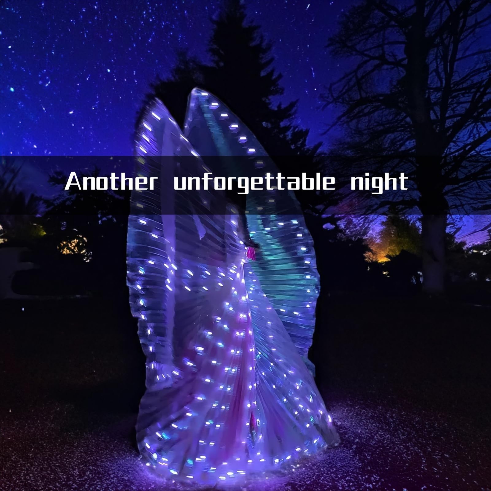 Light Up LED Butterfly Wings Costume – Halloween Angel Moth Cape with Telescopic