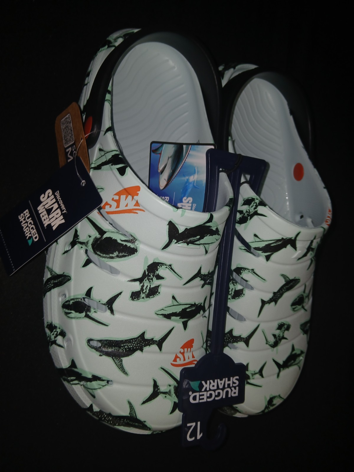 Rugged Shark Discovery Shark Week Mens Clogs – Seafoam Green – Size 12