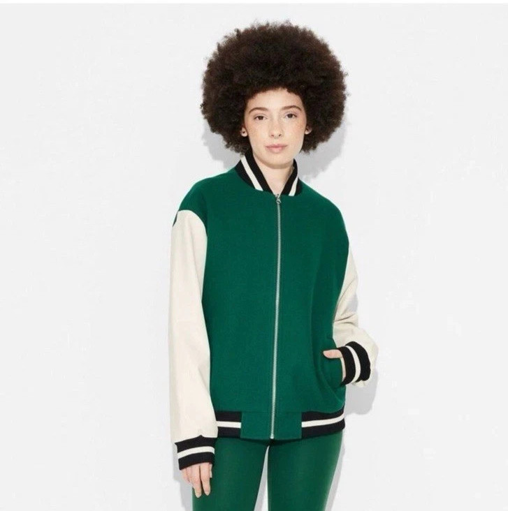 Wild Fable™ Women’s Size Medium Game Day Varsity Jacket – Green NEW