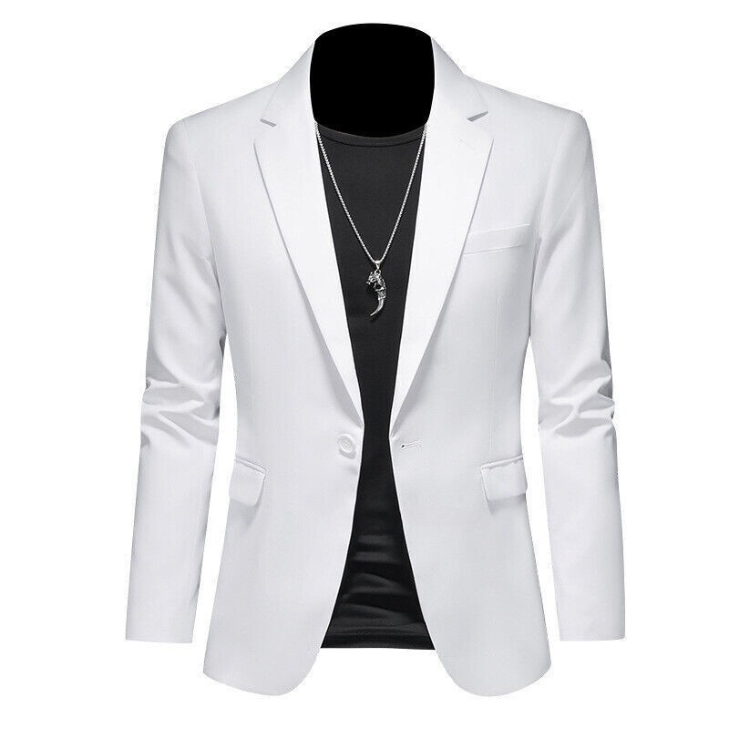 Men’s Jacket Casual Suit Blazer Slim-Fit Suit Wedding Business Dress Suit Tops