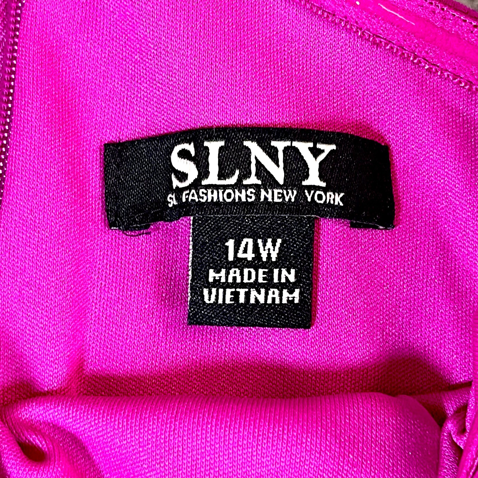 SLNY Womens Solid Fuchsia Pink One Shoulder Maxi Dress Size 14W