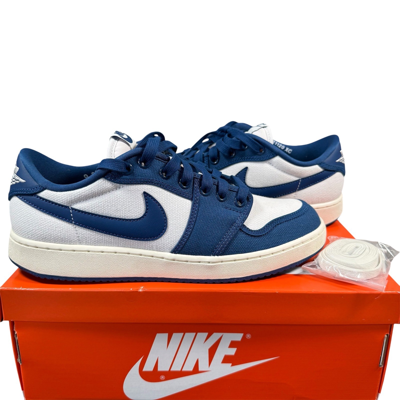 Nike Jordan AJKO 1 Low Sneakers Mens 9 Blue White Canvas Basketball DX4981-103