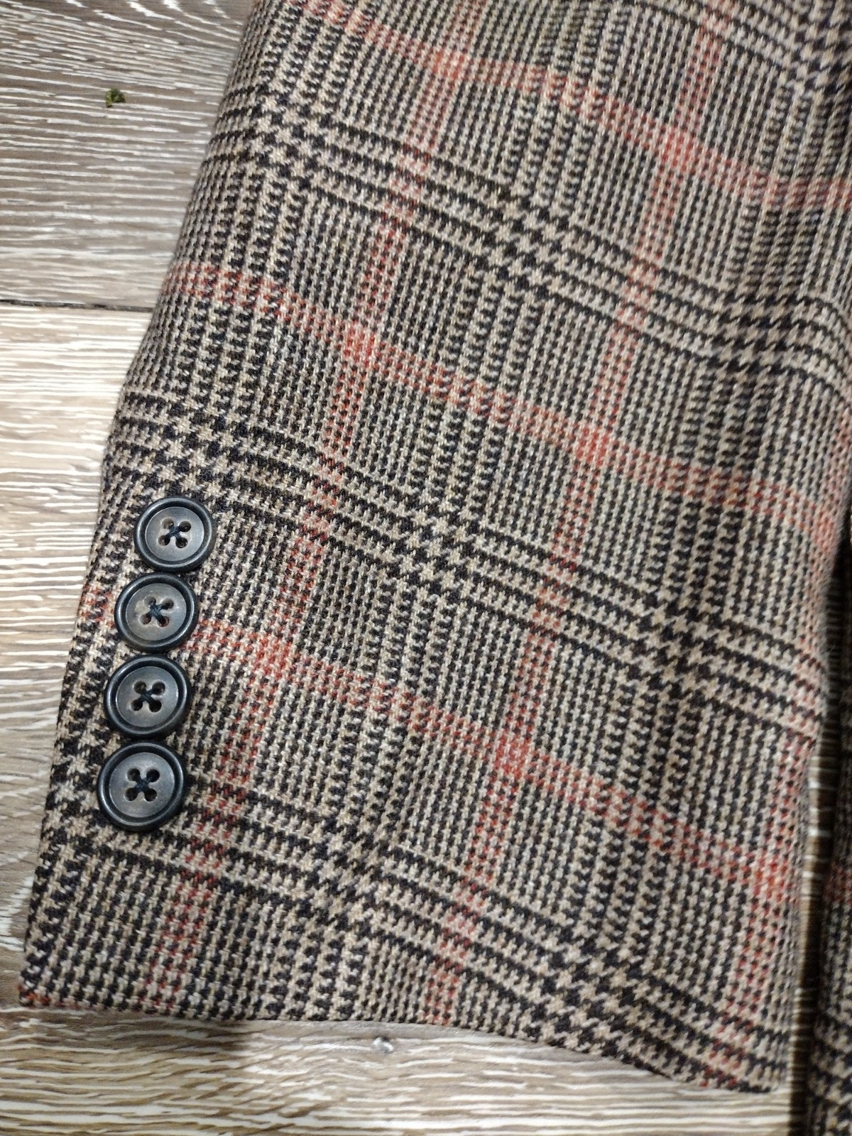 Corneliani Sport Coat 42R Brown Windowpane Check Wool Mohair Cashmere