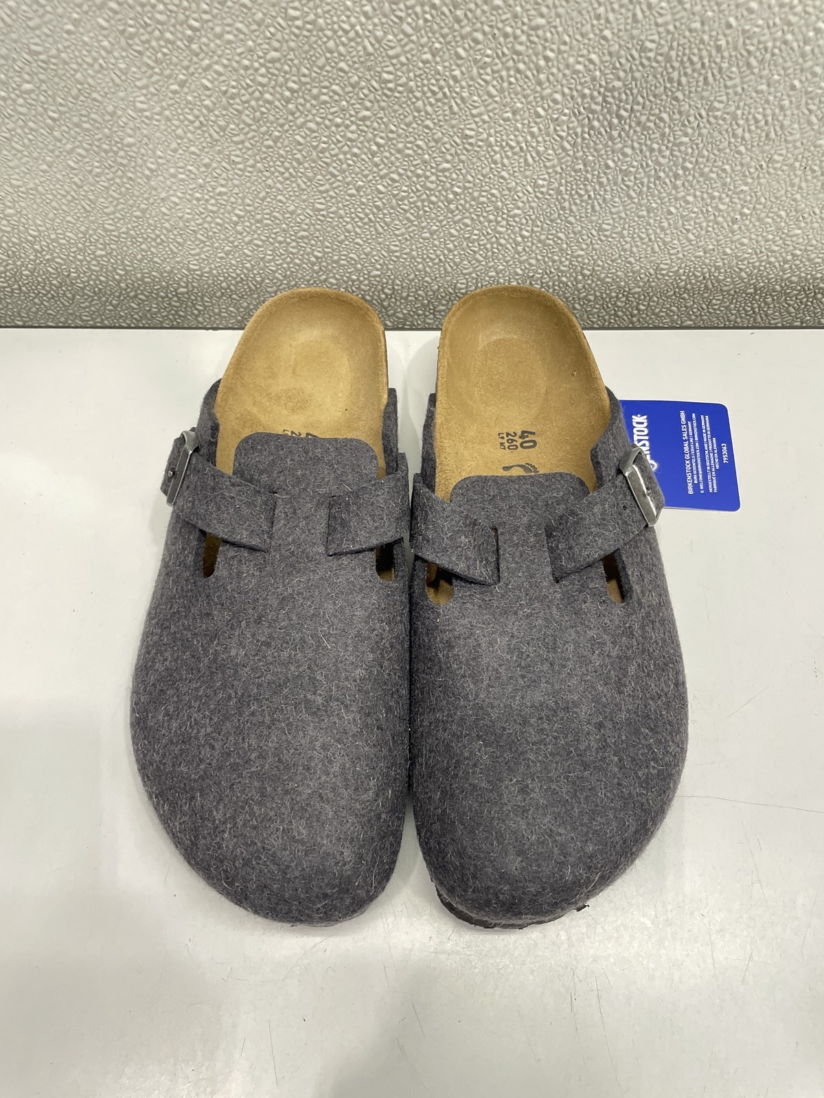 Birkenstock Boston Wool Felt Clog Unisex W9, M7 In Anthracite