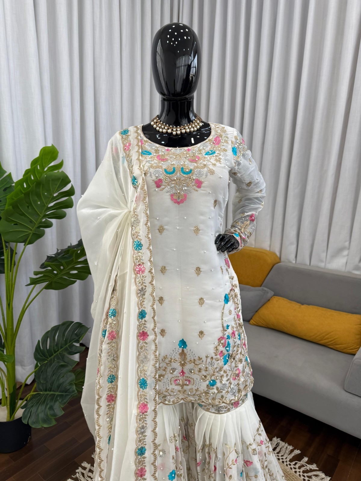 SALWAR KAMEEZ PAKISTANI INDIAN WEDDING PARTY WEAR DRESS BOLLYWOOD SUIT SHARARA