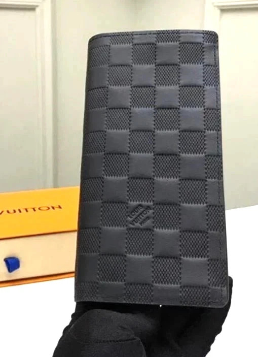 Louis Vuitton Damier Infini Porte feiulle Brazza Long Wallet Black