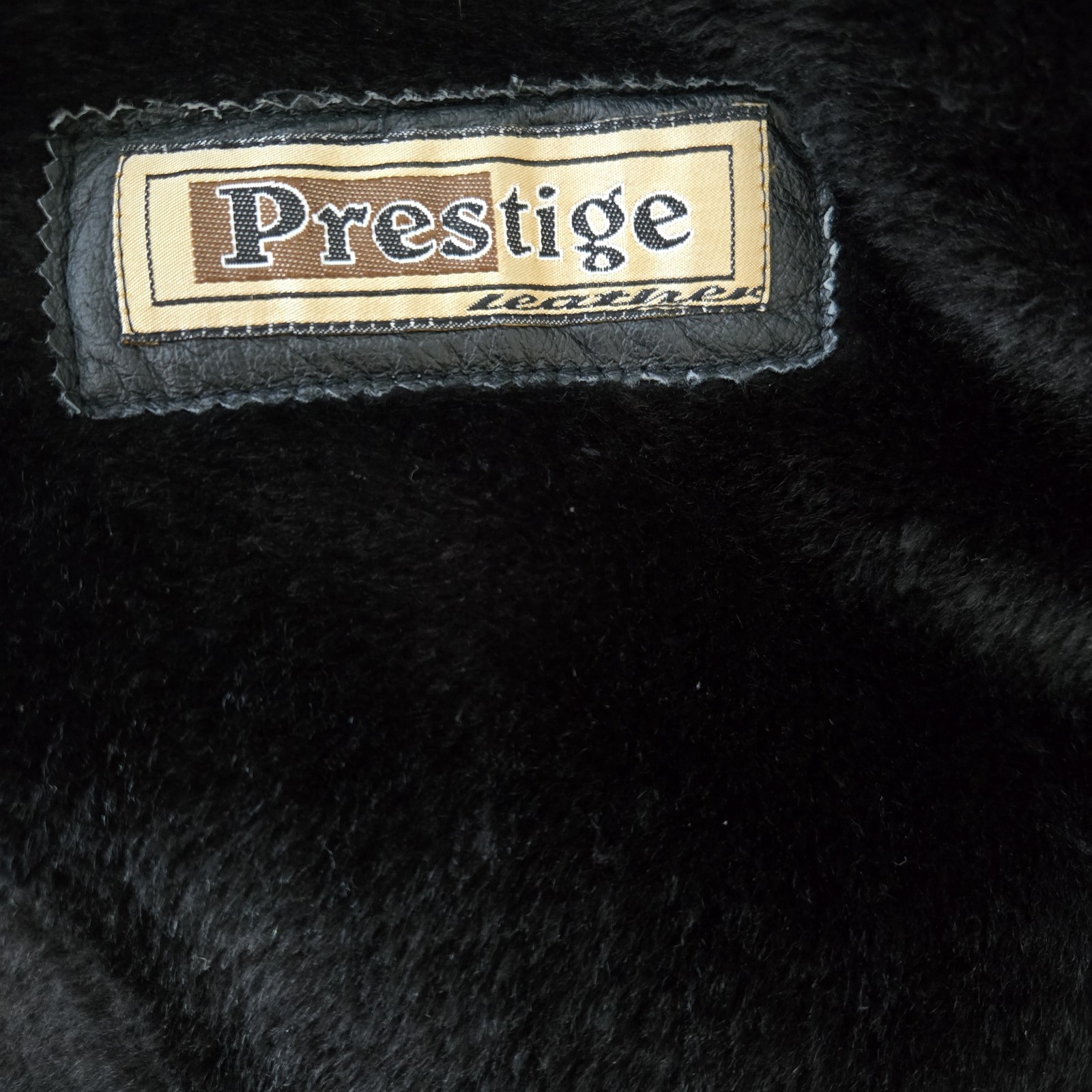 Prestige Men’s L Black Genuine Leather Bomber Jacket Removable Fur Liner