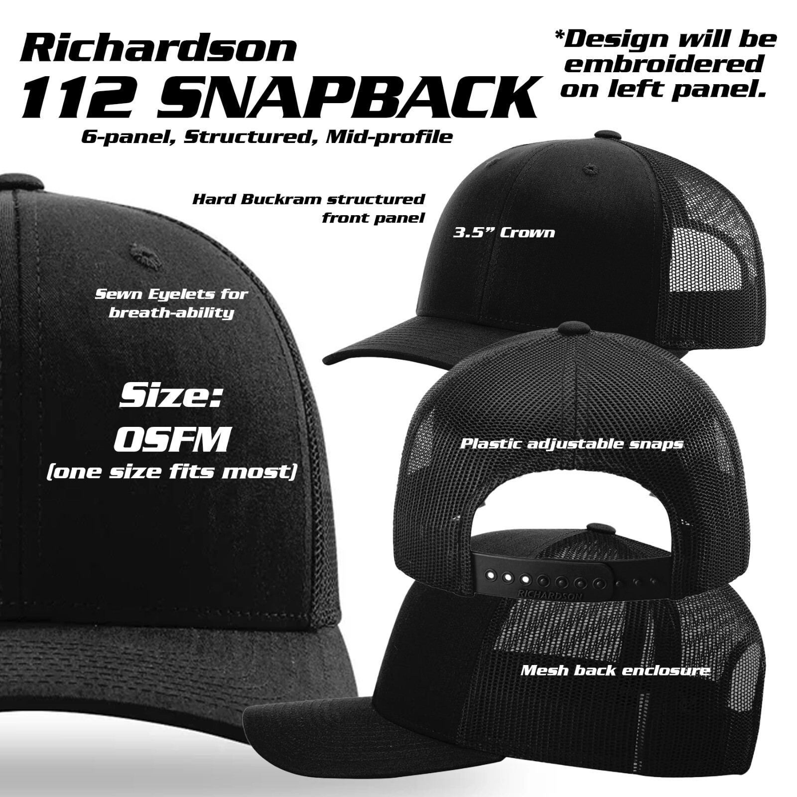 Corvette Stingray – Custom Made-to-Order Embroidered Flexfit or Snapback Hat
