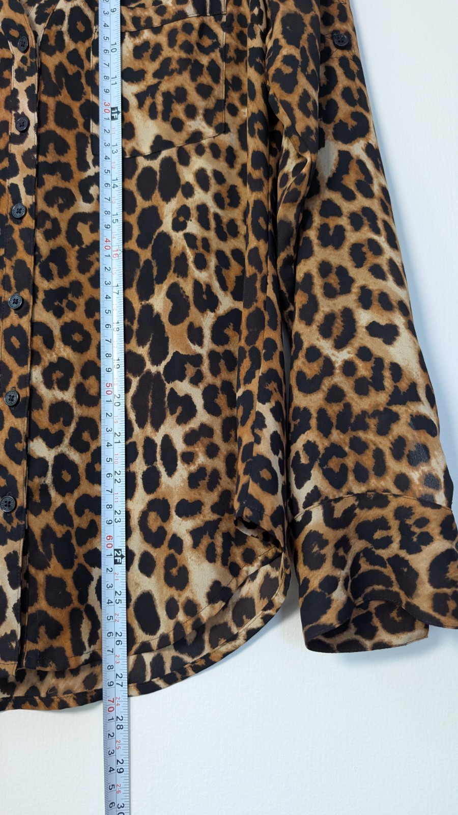Express Leopard Print Button-Down Shirt – Brown/Black