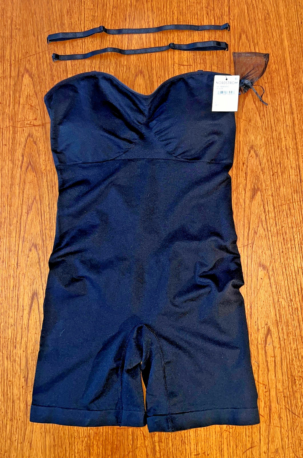 NWT! Nicole Miller 4585 Convertible Seamless Shaping Boy-Leg Bodysuit Black Sz L