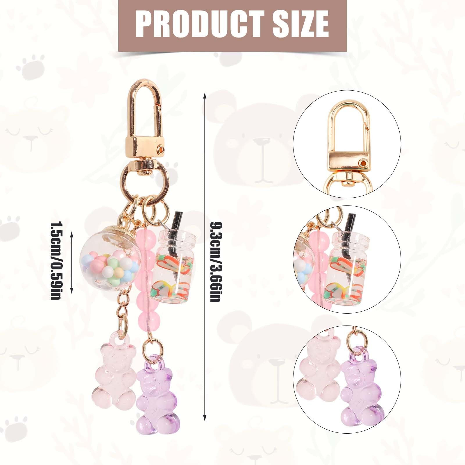 Mikovivi 2pcs Cute Bear Keychain, Medium, As Shown in the Detailed Picture