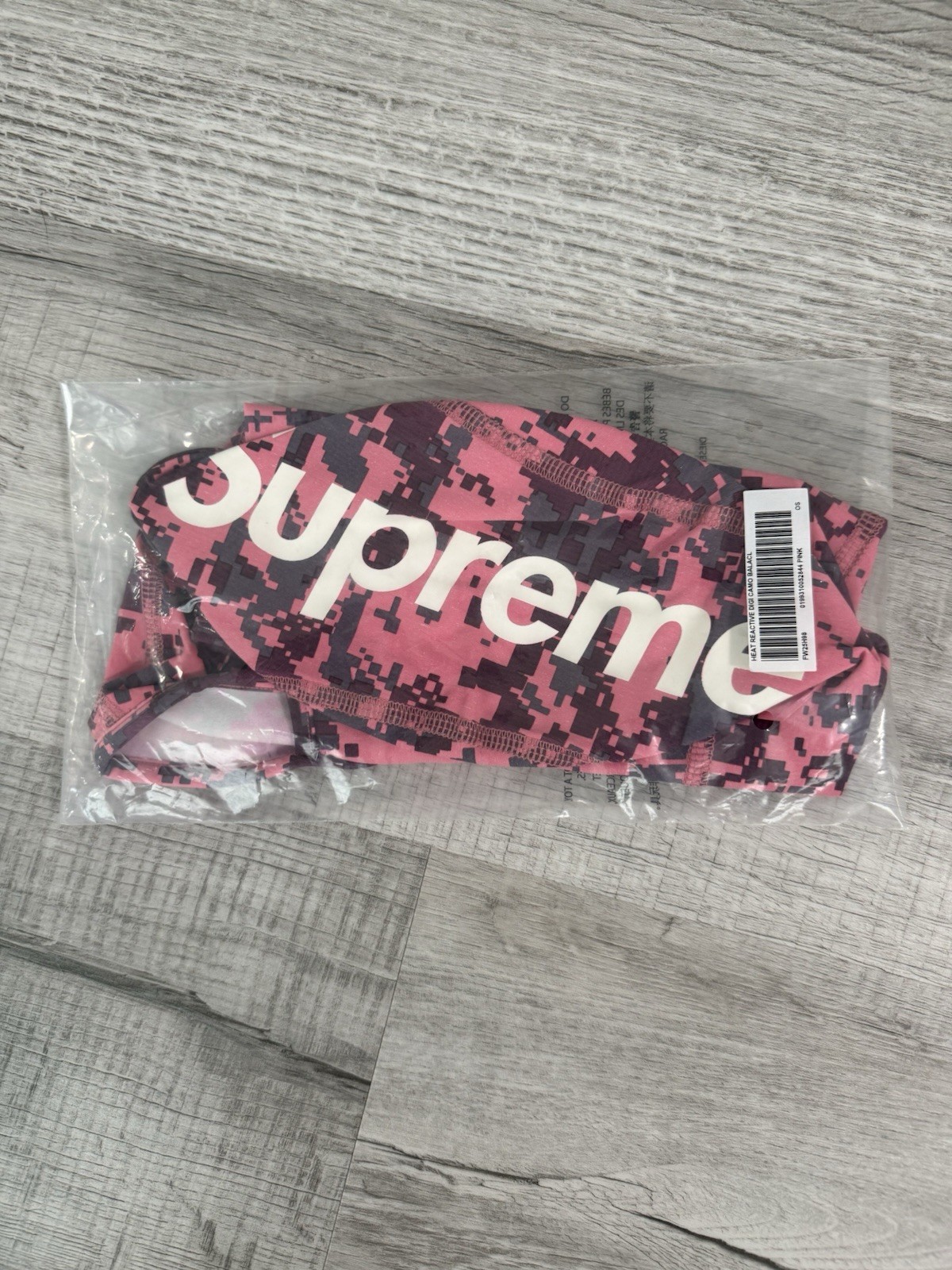 Supreme Heat Reactive Digi Camo Balaclava Pink Face Mask New Authentic FW25 NY