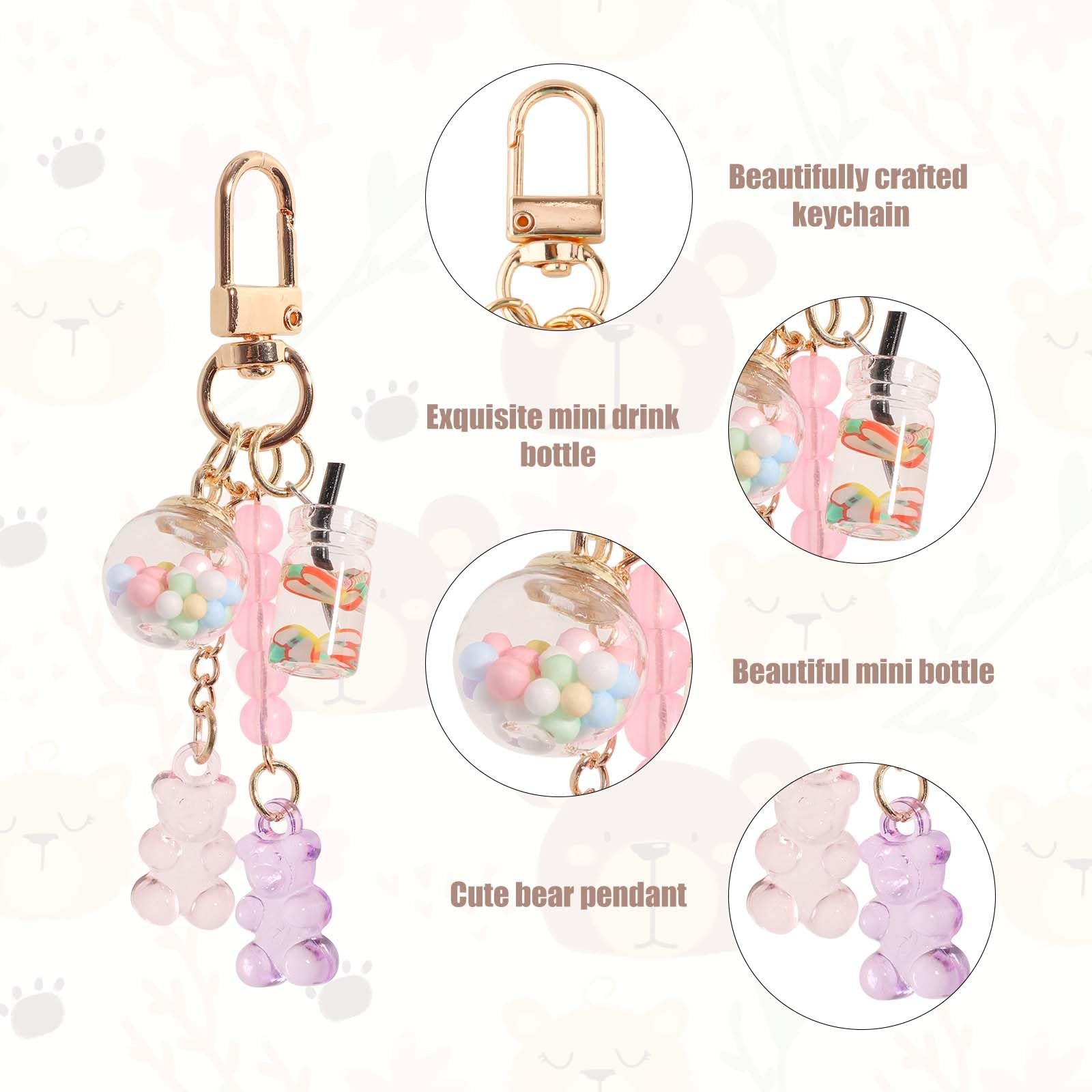 Mikovivi 2pcs Cute Bear Keychain, Medium, As Shown in the Detailed Picture