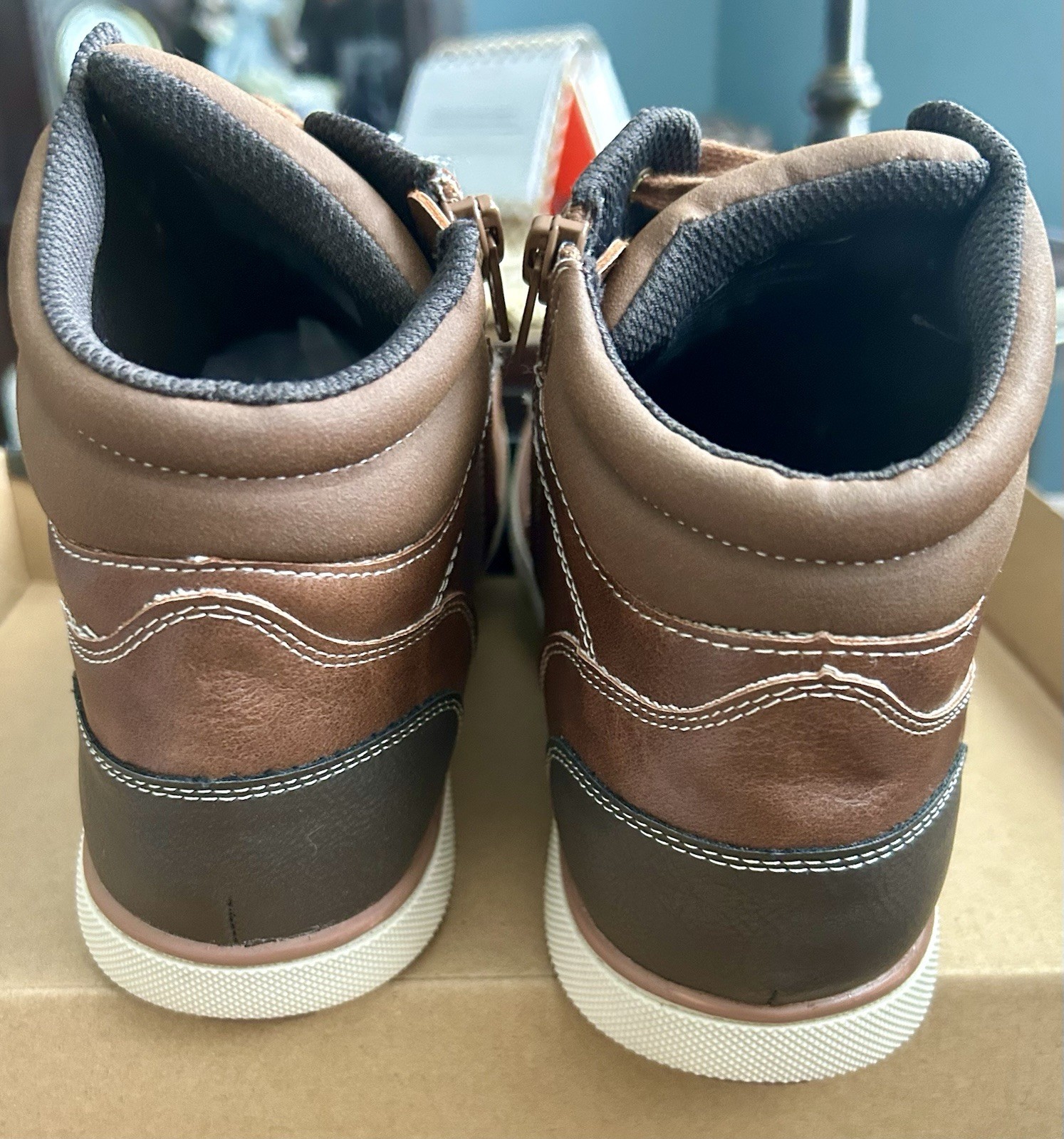 Sonoma Goods For Life Britpunk Boys Brown Ankle Bootie 6M Memory Foam Zip