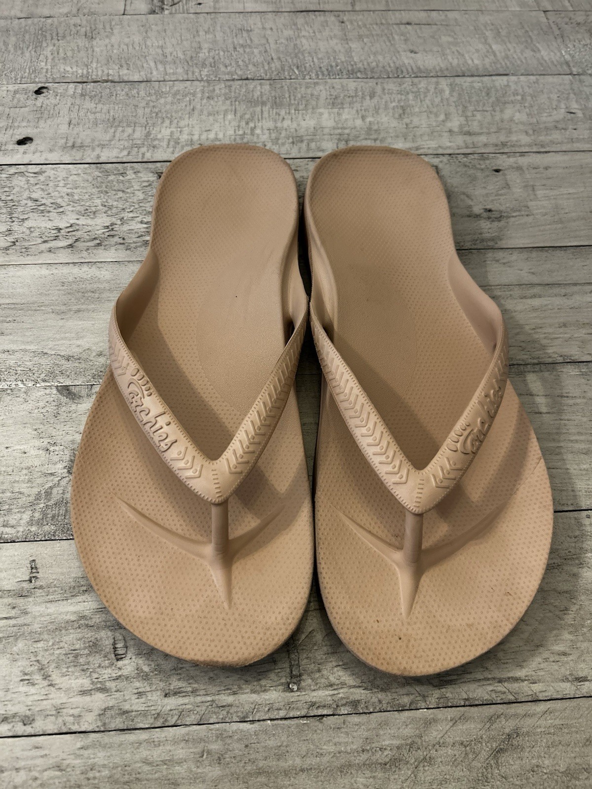 Archies Arch Support Flip Flops Sandals Women’s Size 12 Beige