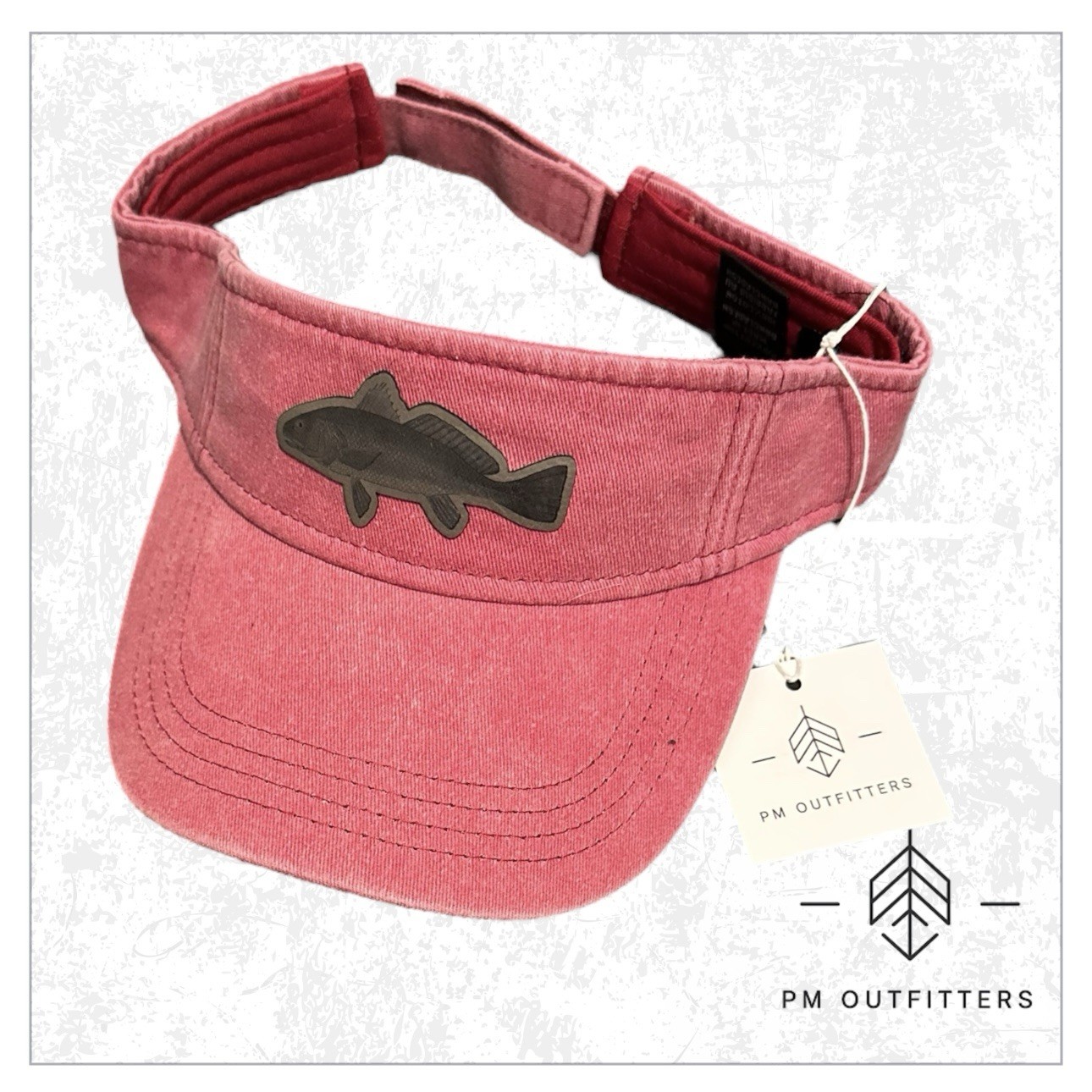 Custom Made Redfish Fish Fisherman Patch Sportsman Pigment Dyed Cotton Visor