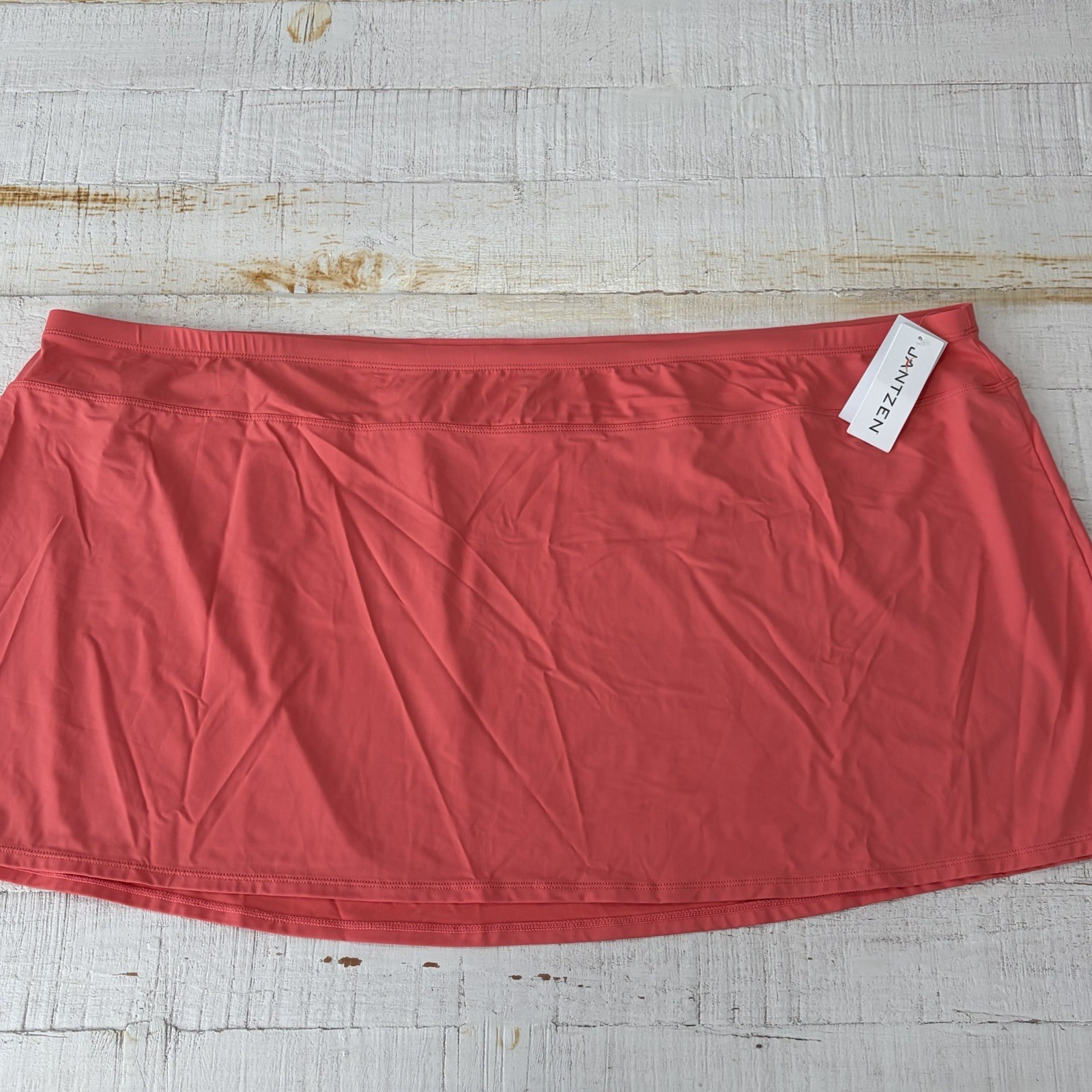 Jantzen Swim Skirt Cover Up NWT size 28W in Coral Cutie Pull On Beach Resort