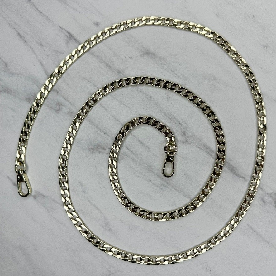 Gold Tone Flat Curb Chain Link Purse Handbag Replacement Strap 45in