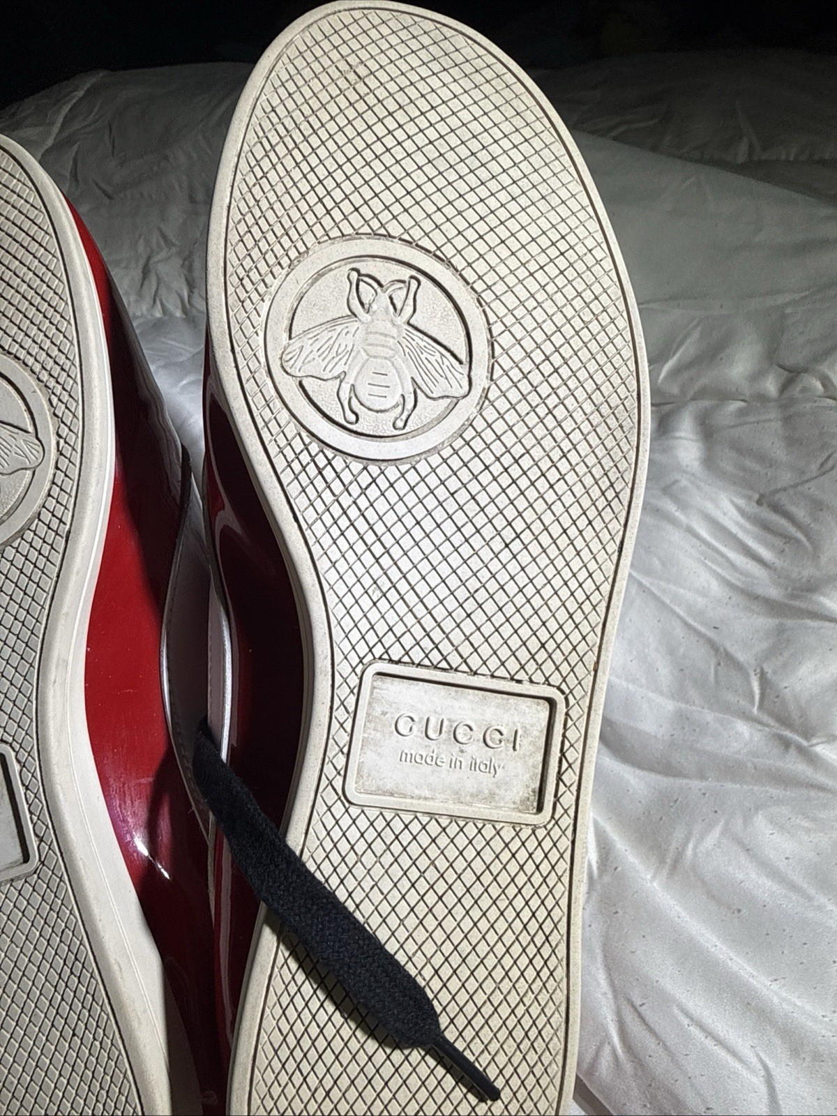 Gucci Falacer Hebron Web Patent Leather. U.S Size 7 men 8 women EU 41 Red Multi