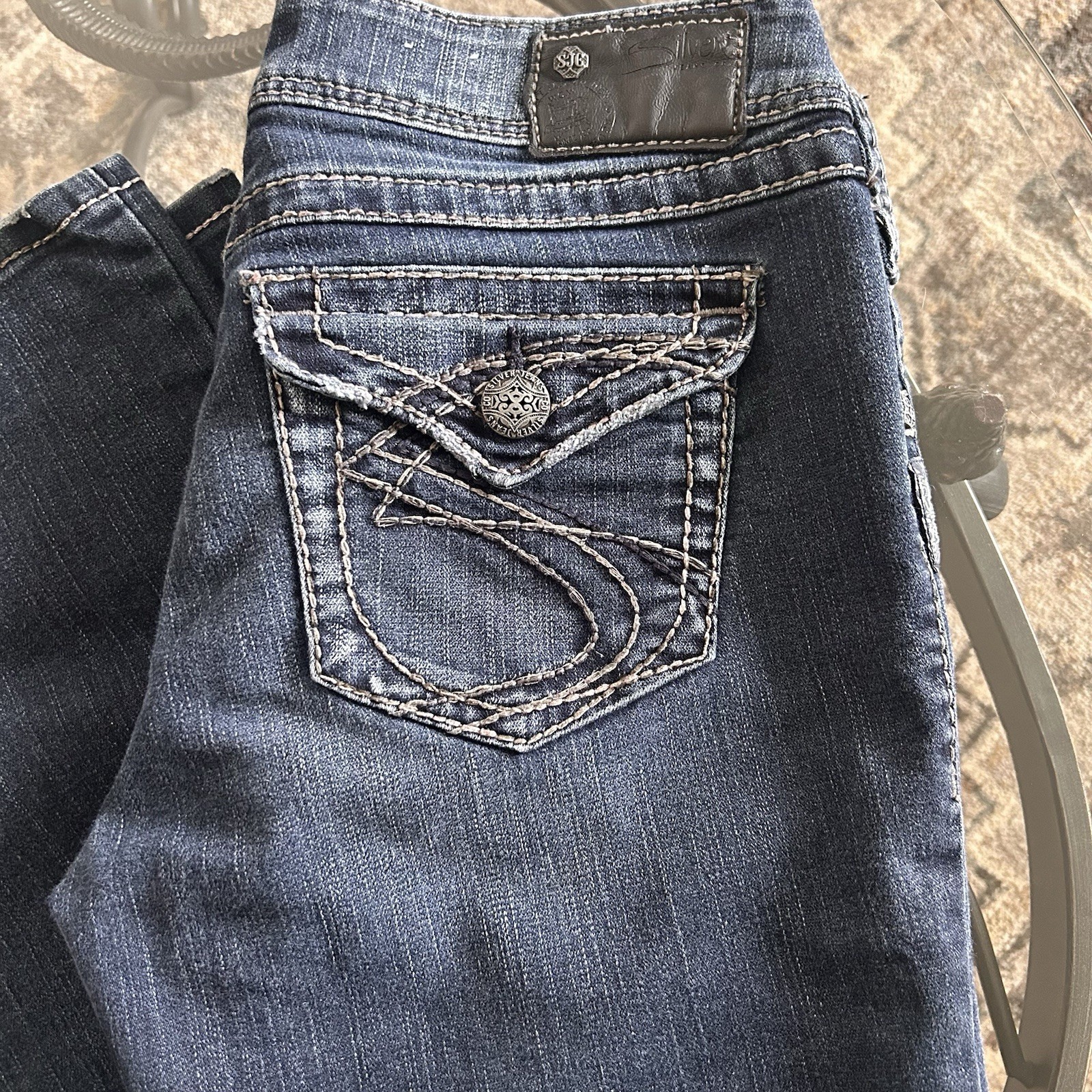 Silver Jeans Co. Women’s Bootcut Dark Wash Blue Denim Jeans 5-Pocket