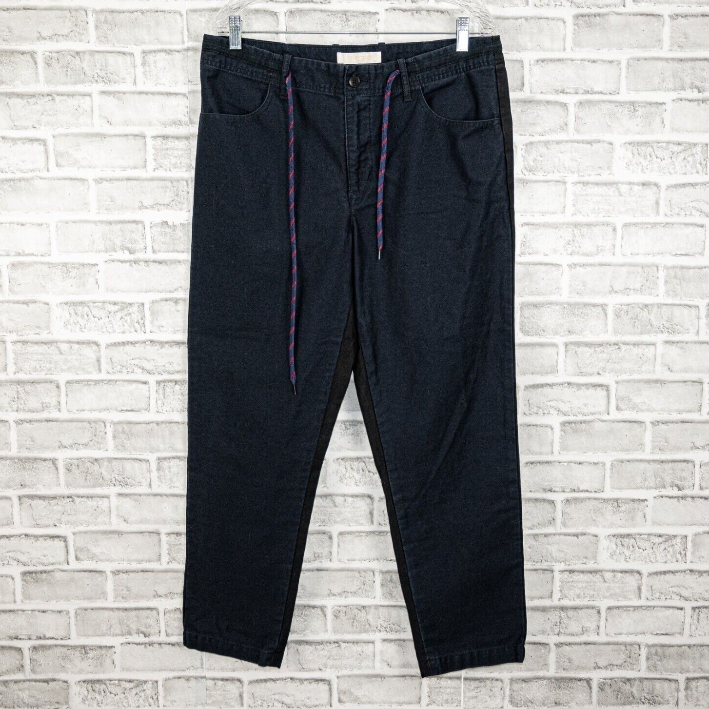 ONES STROKE Tokyo Men’s Drawstring Trouser Pants Navy front Black back 6