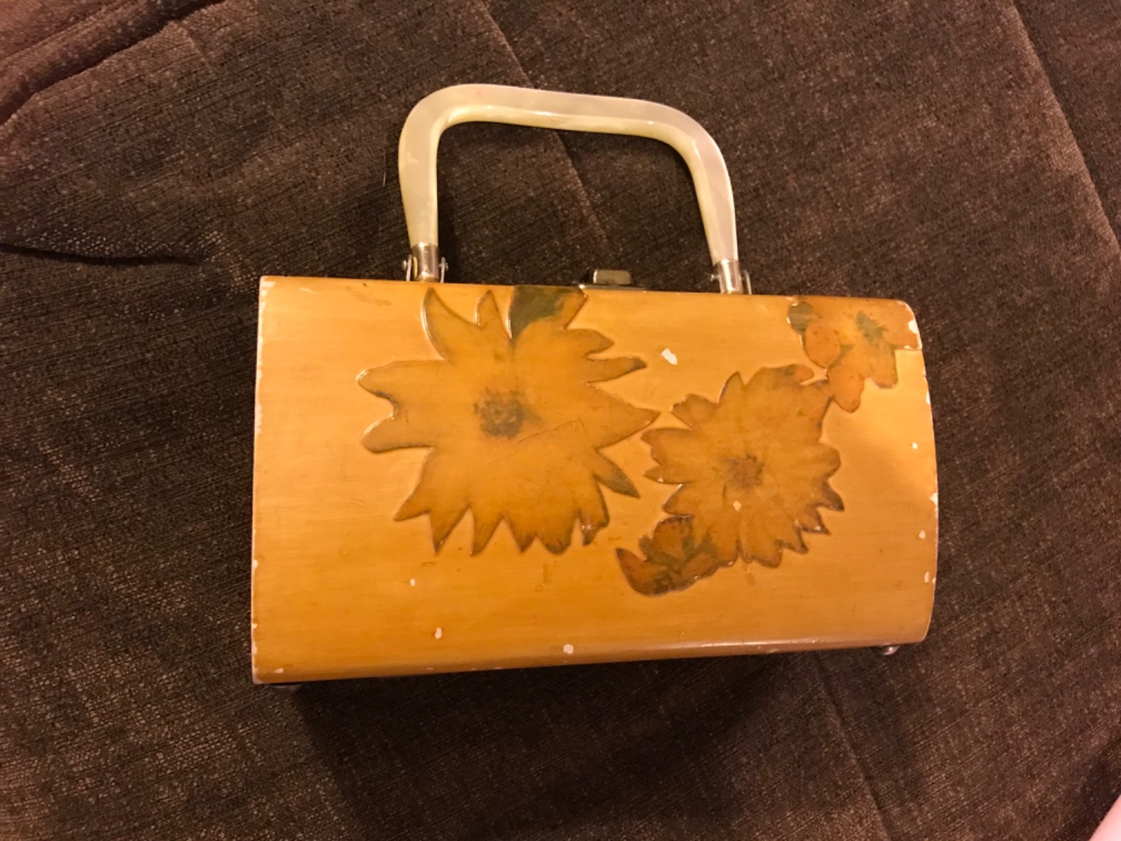 Handcrafted Wooden Box Purse, 9 x 5 x 4.25 inches