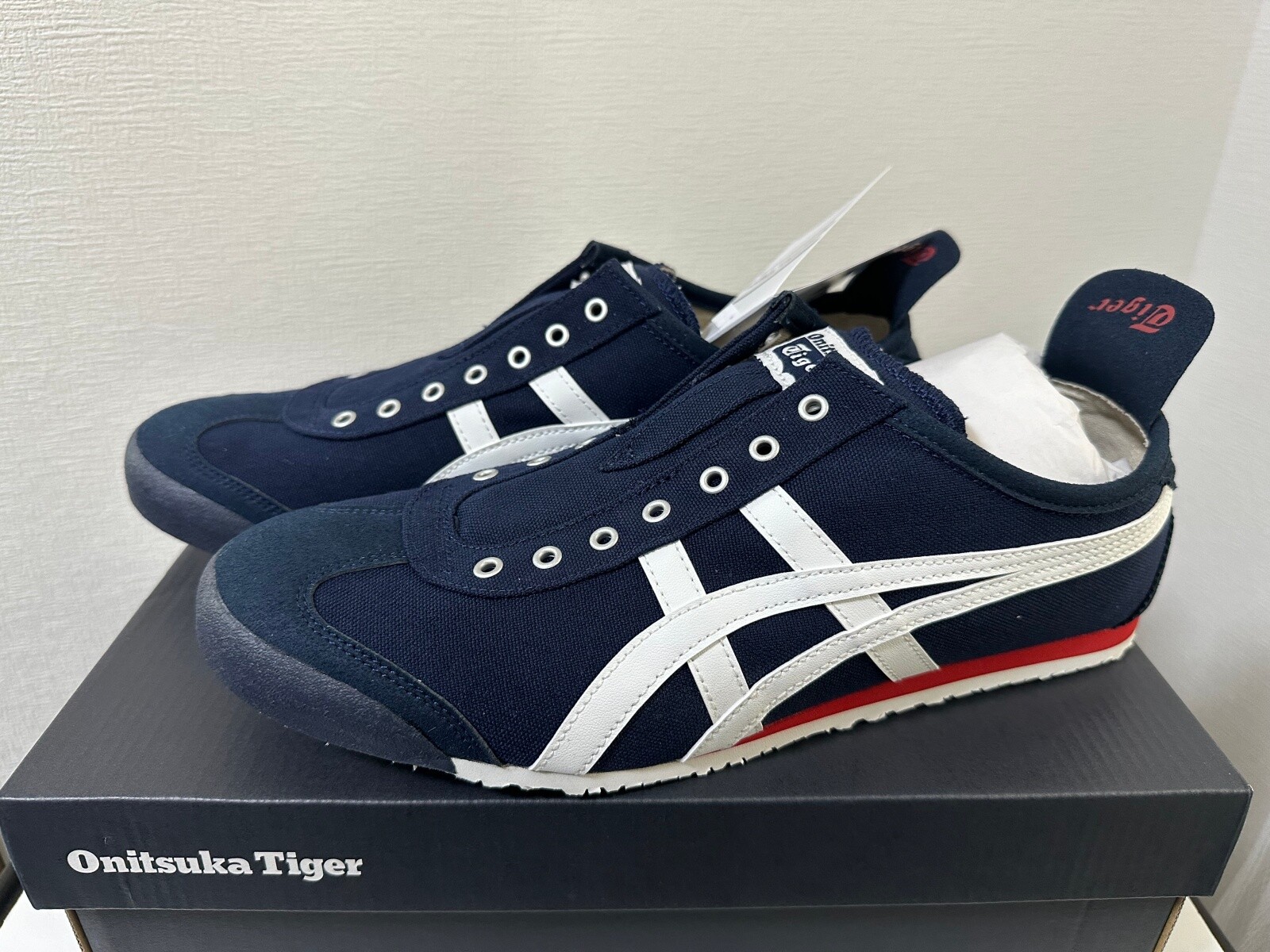 Onitsuka Tiger MEXICO 66 SLIP-ON 1183A360 401 Navy Off White Unisex Size US 7.5