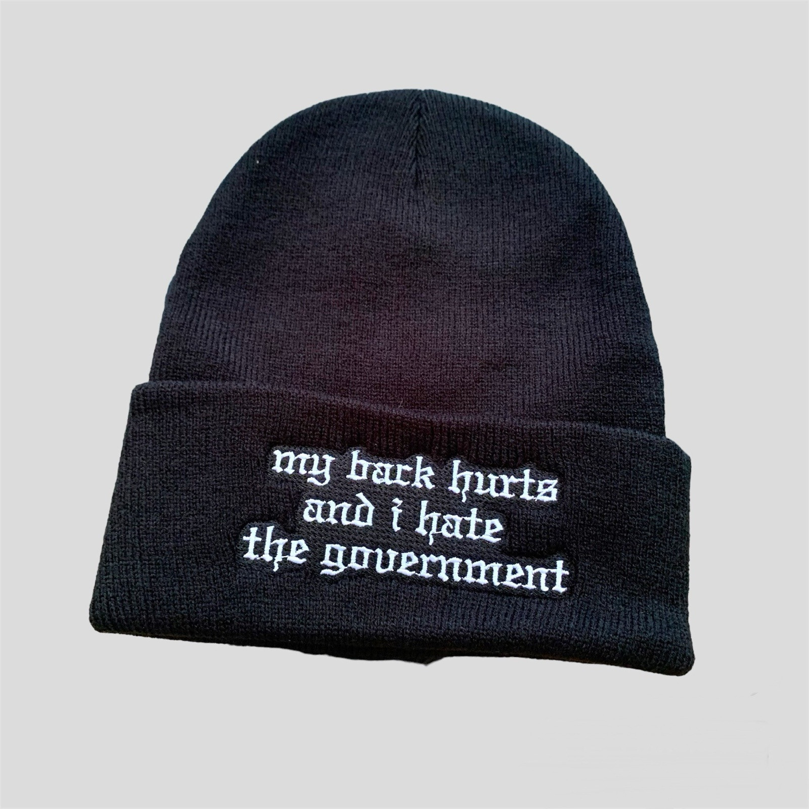 My Back Hurts and I Hate the Government Knit Beanie Hat