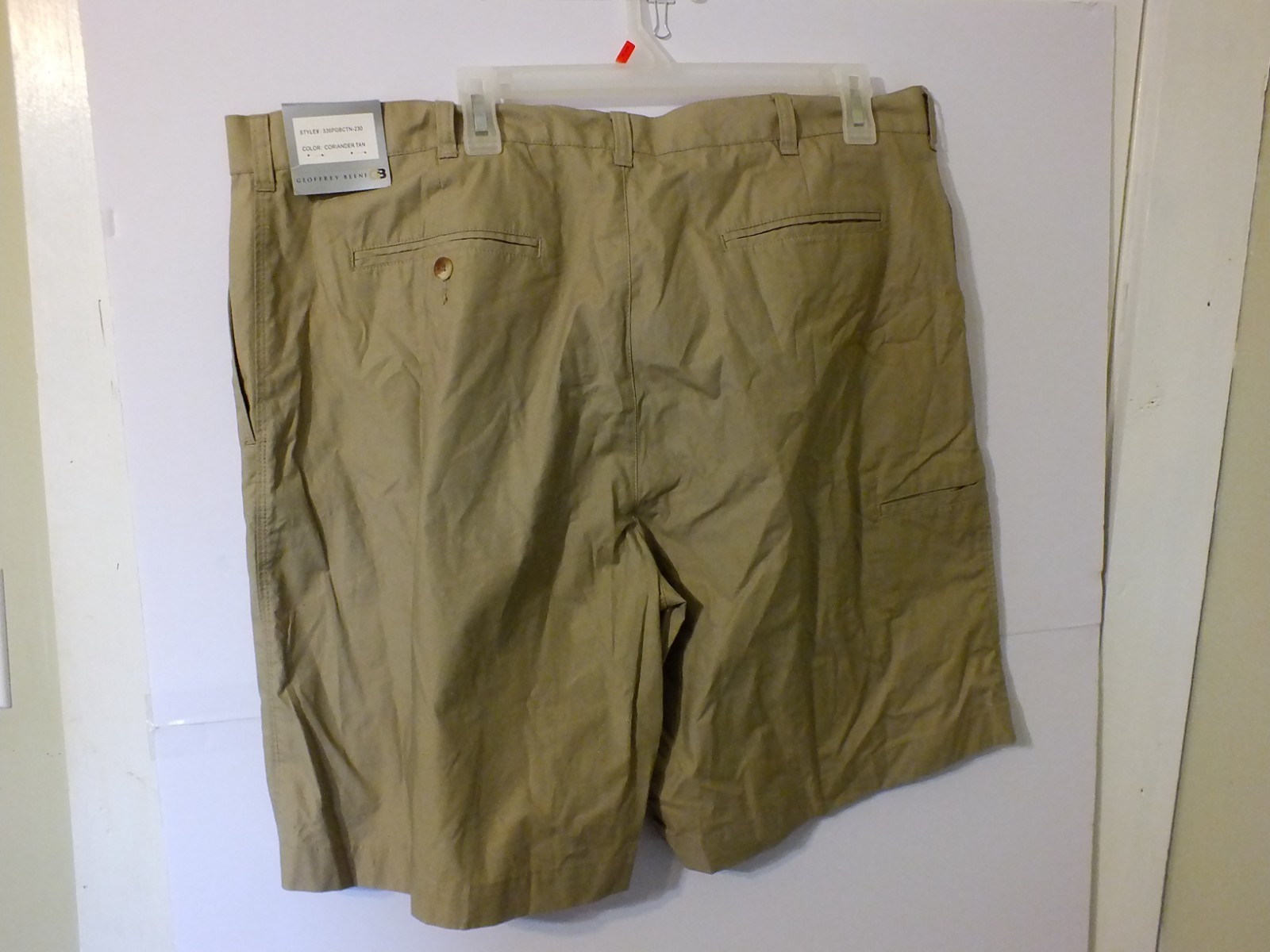 Geoffrey Beene Men’s Shorts Size 40 Tan Cotton NWT Flat Front YKK Zip 4 Pockets