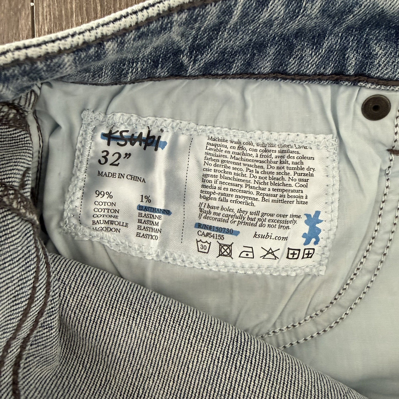 Ksubi Van Winkle Buzzed Jeans Size 32 (BNWT)