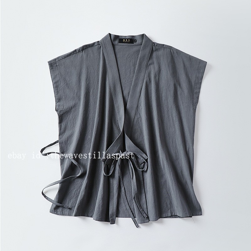 Traditional Chinese Clothing Hanfu Vest Cotton Sleeveless Kimono Tank Tops M-9XL