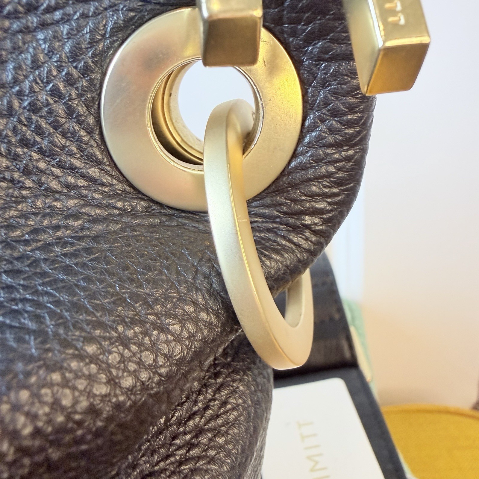 Hammitt Daniel Black Medium Satchel With Gold Studs & Detachable Crossbody Strap
