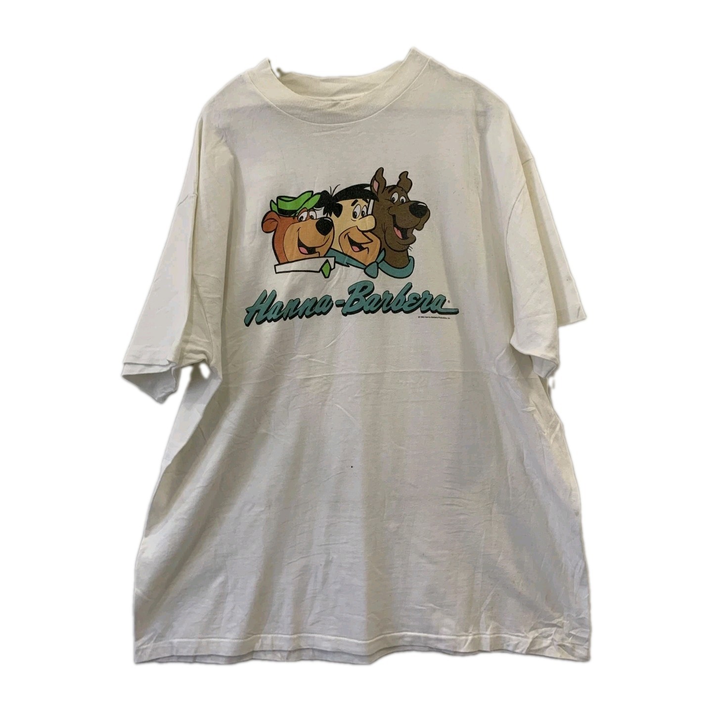 Vtge 1992 Hanna-Barbera T-Shirt Scooby-Doo Flintstones Yogi Bear Hanes XL 90s#56
