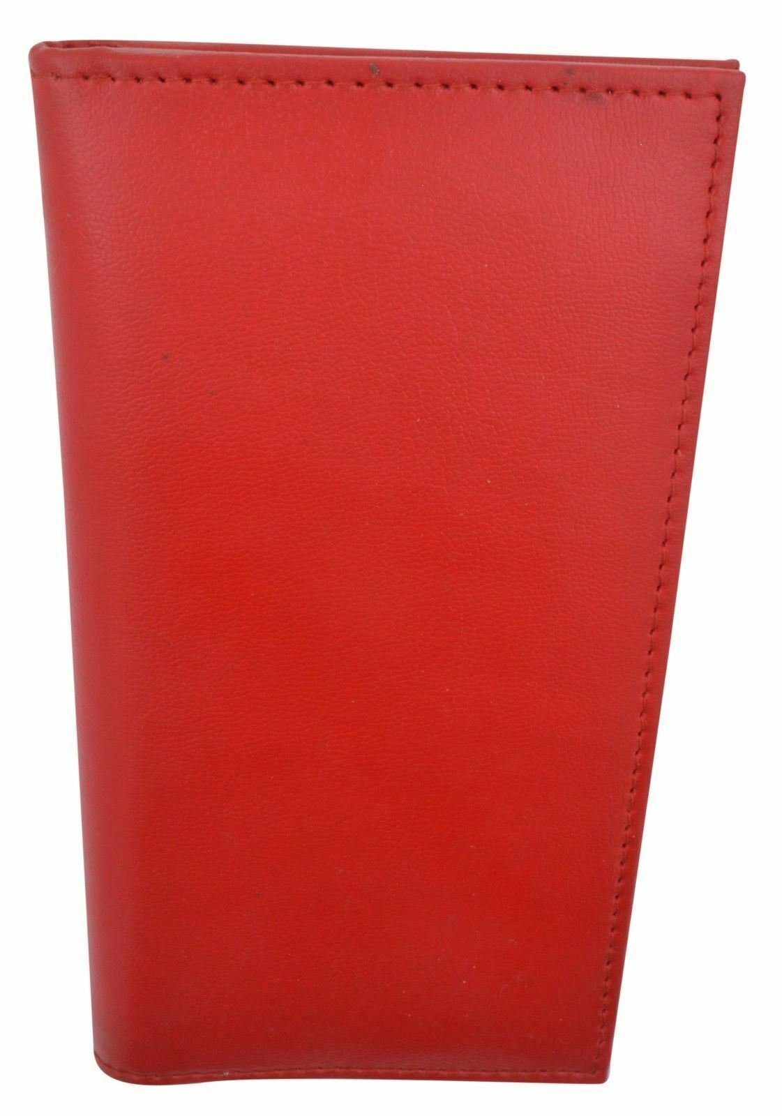 Leather Basic Checkbook Cover Holder Slim Plain Mens Womens Many Colors New