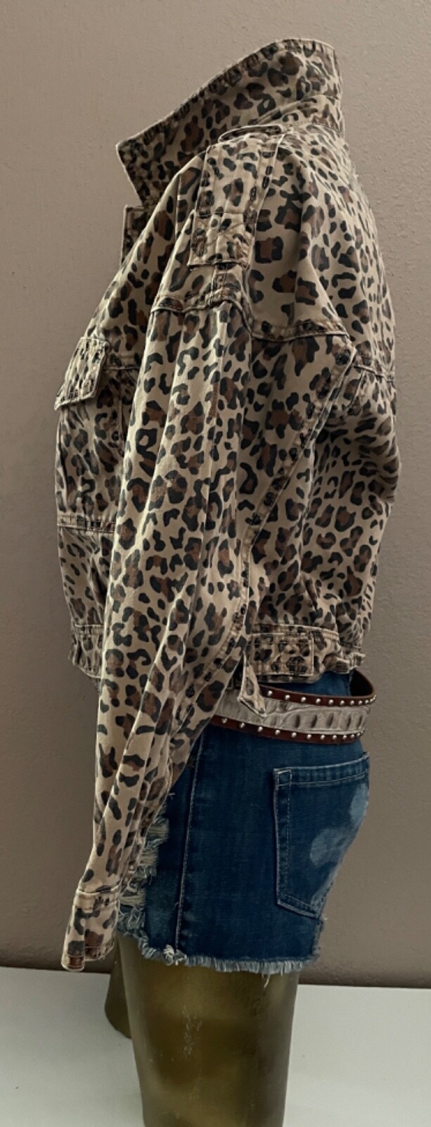 COTTON ON Classic LEOPARD Print JEAN JACKET Size 4