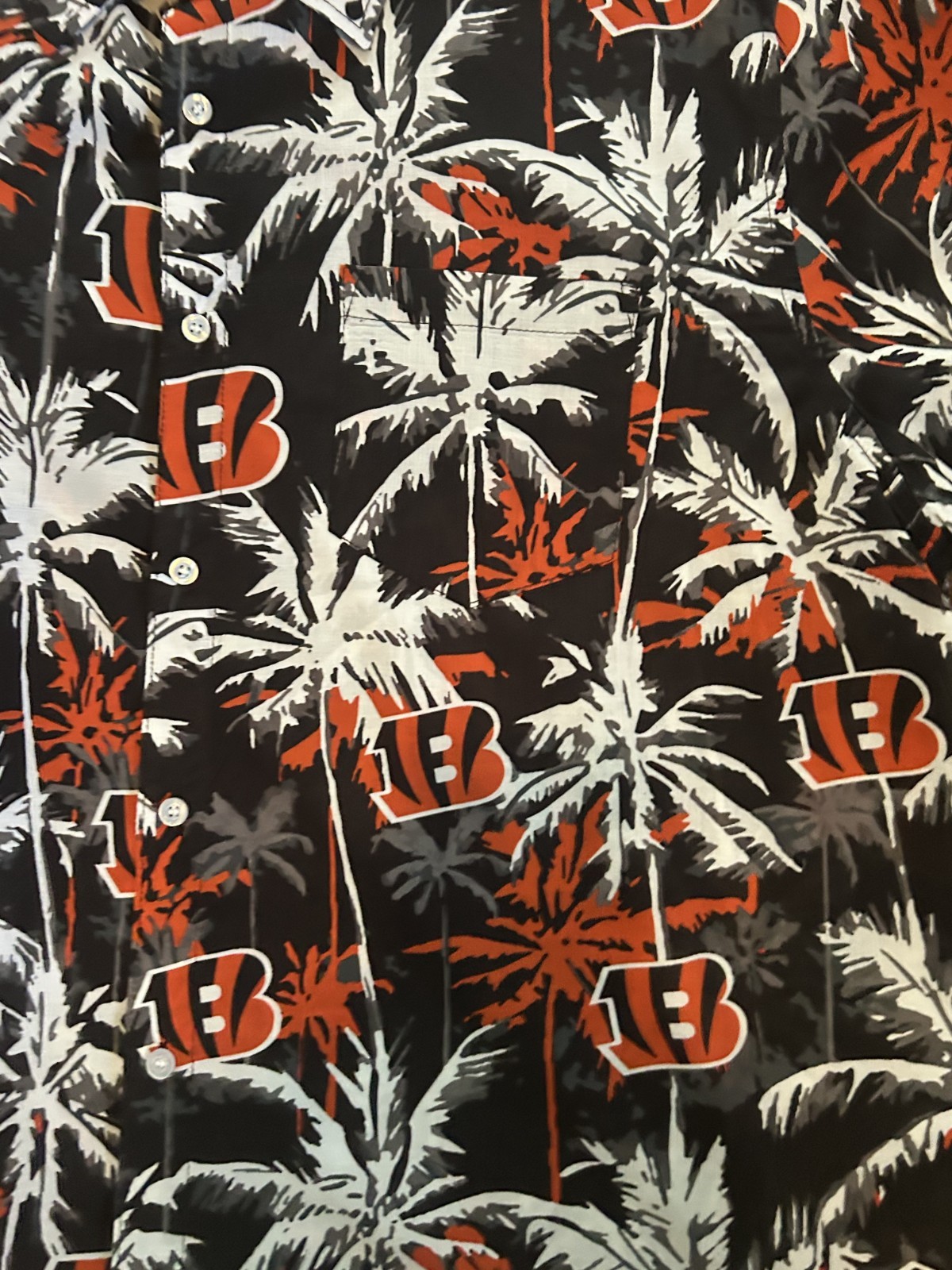 CINCINNATI BENGALS HAWAIIAN SHIRT CLASSIC LOGO VINTAGE STYLE SZ : XXL 2XL