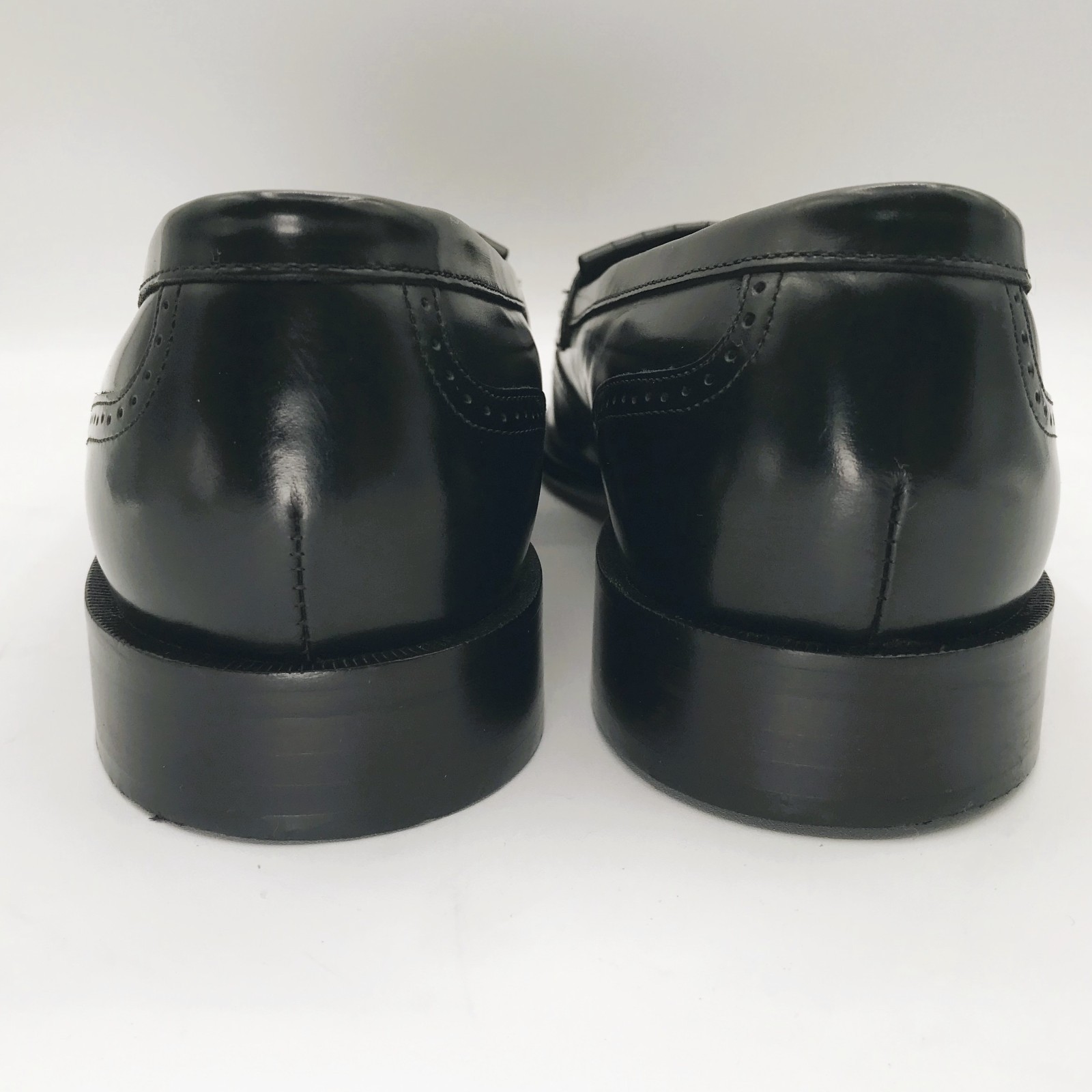 Bostonian Classics First Flex Black Leather Wingtip Tassel Loafers Mens Sz 8.5 M