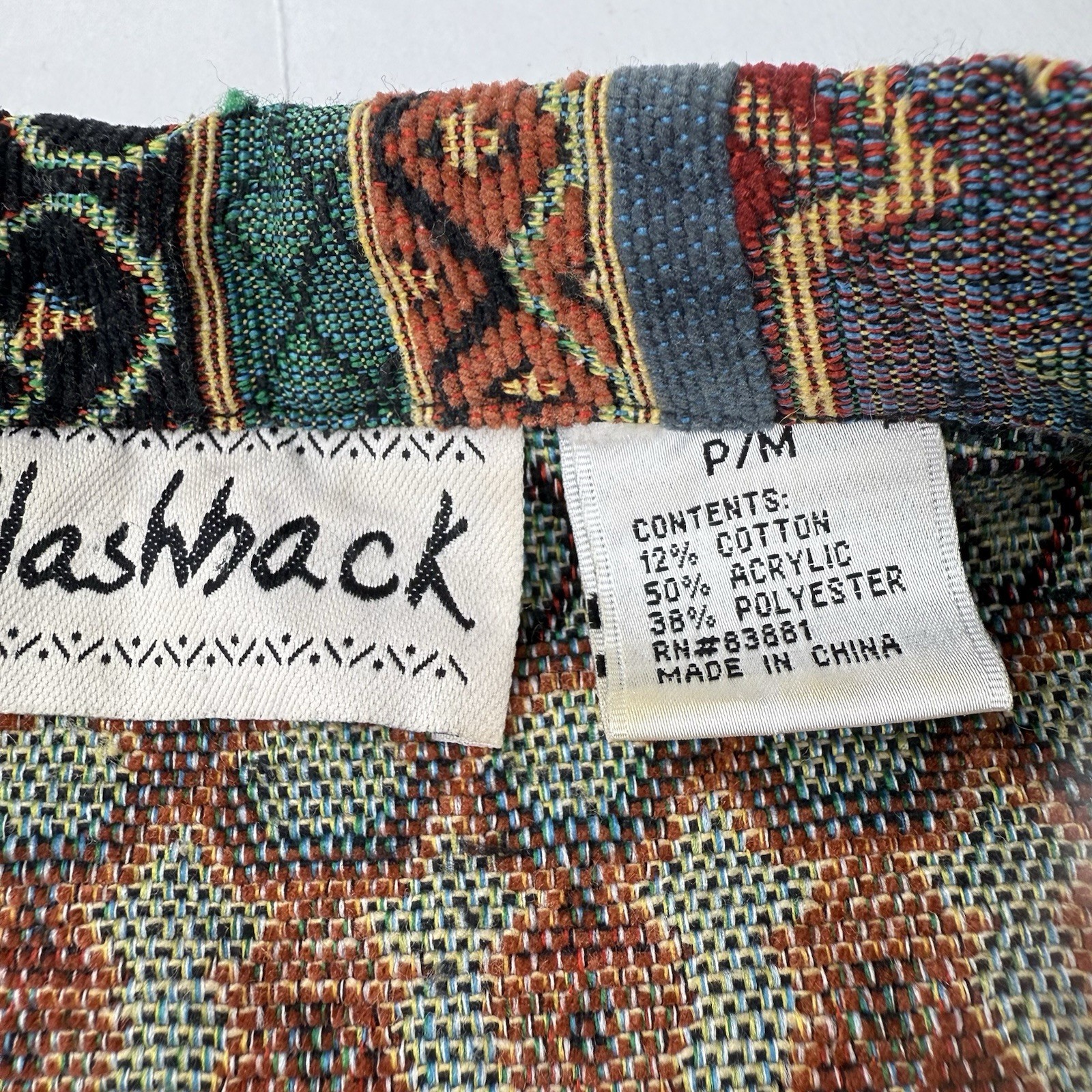 Vintage Flashback Petite Medium Tapestry Textured Jacket Blazer