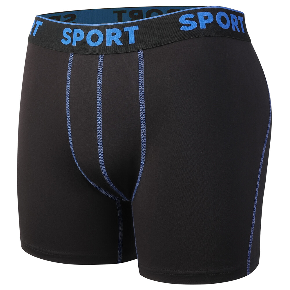 4 Pack Mens Bamboo Underwear Soft Boxer Briefs Anti Chafing Trunks Waistband Fly