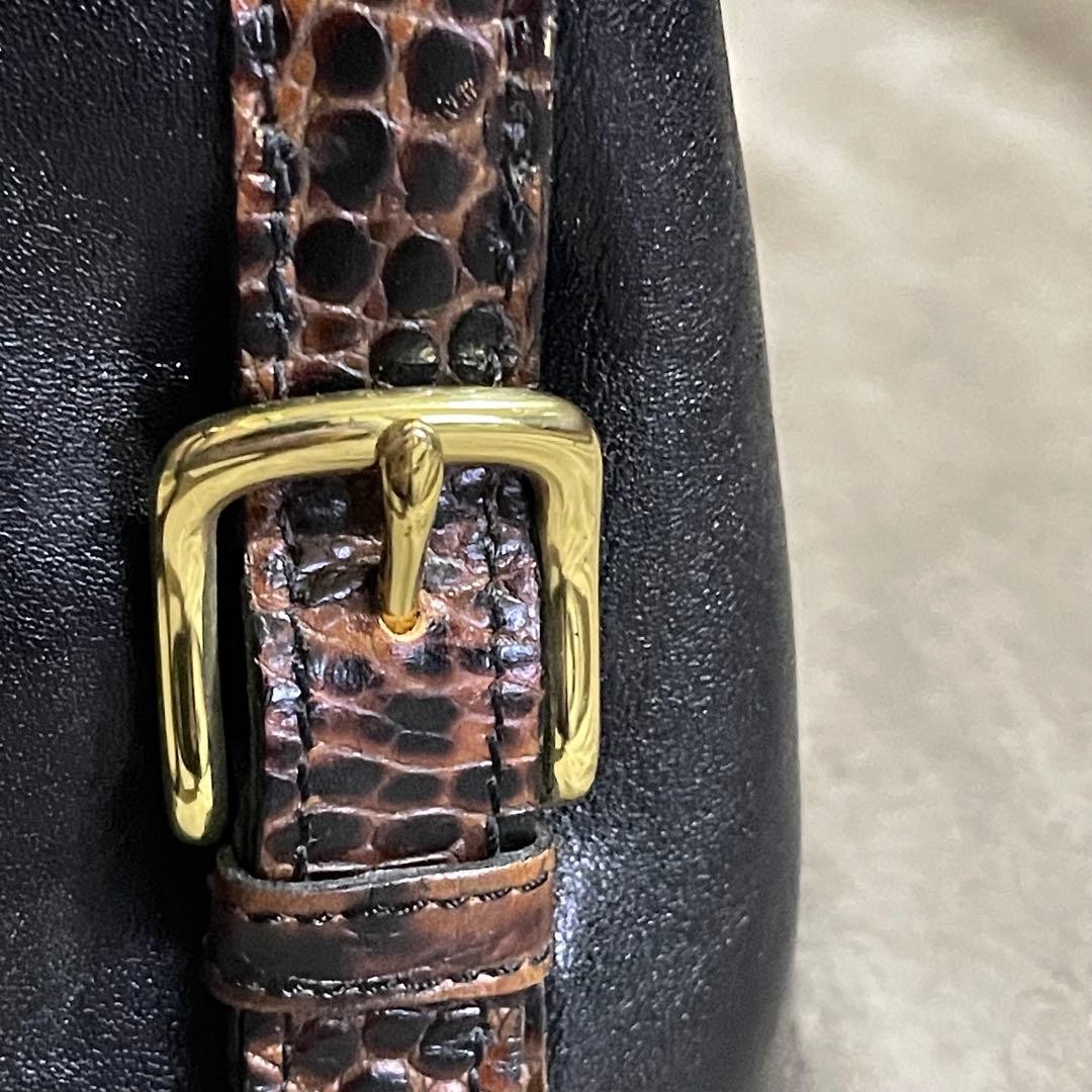 Y2K BRAHMIN Crocodile Embossed Leather Bag with Gold Charm