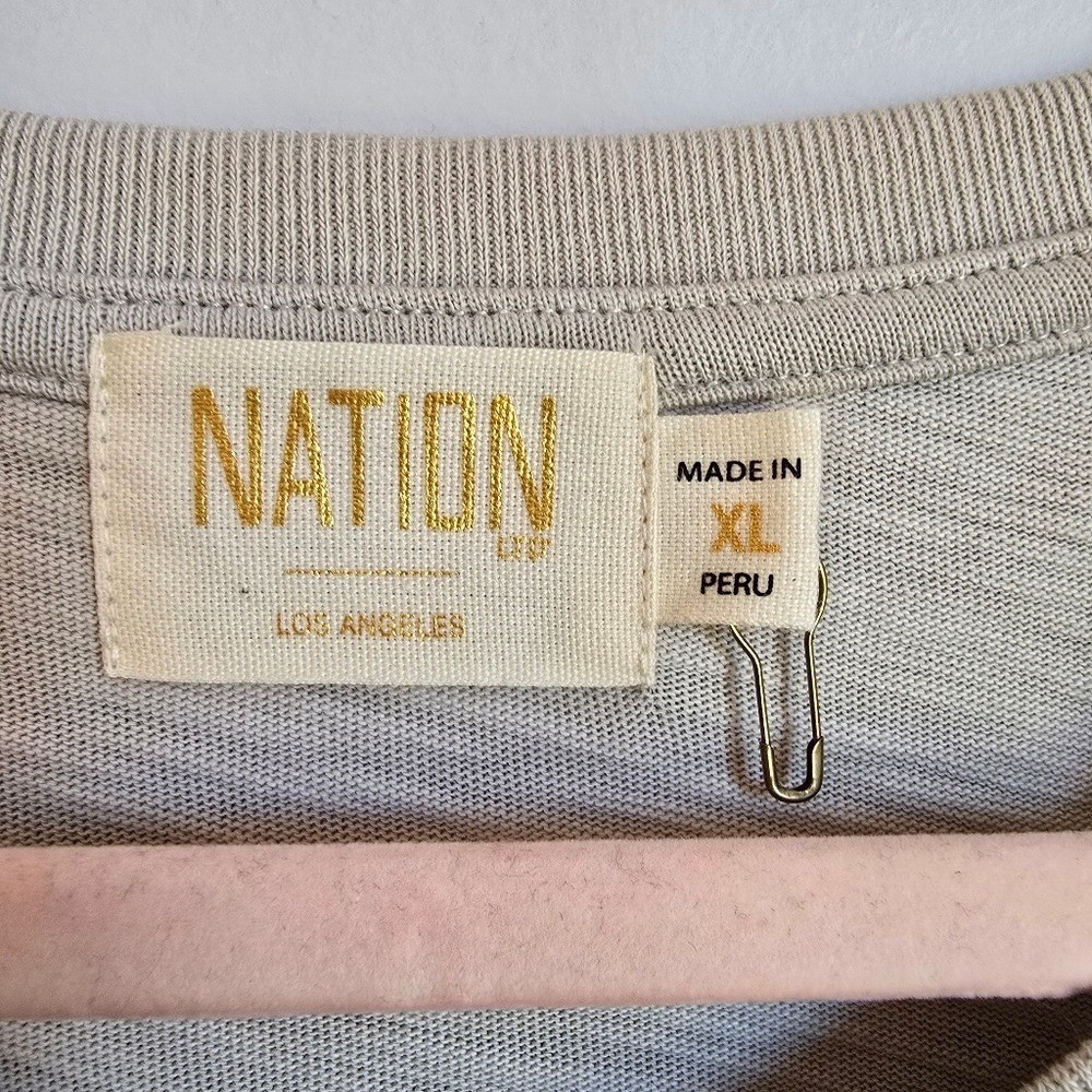 Nation LTD NEW Oran Taupe Pumice Grommet Muscle Tee Tank Top SZ XL Quiet Luxury