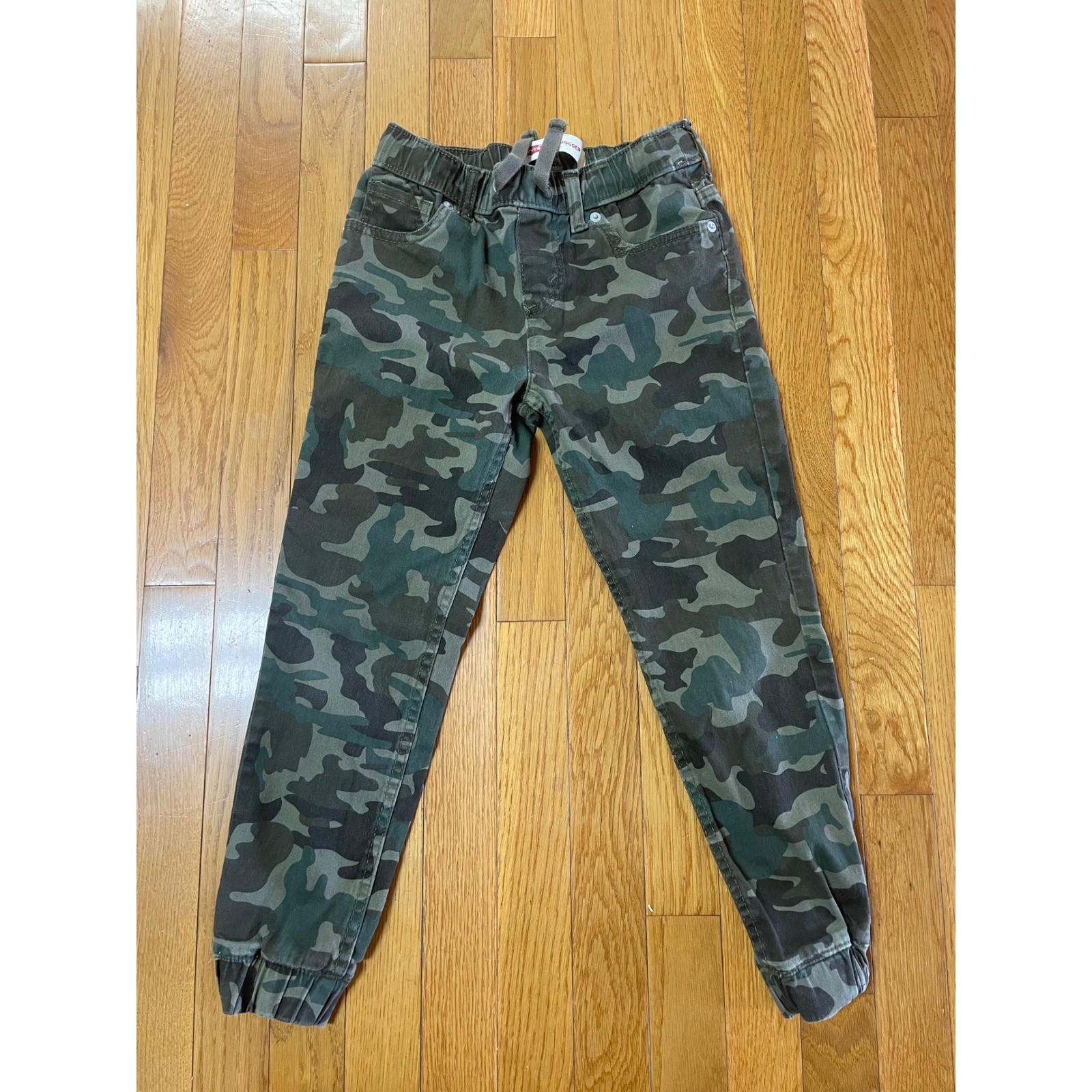 Levis Kids Camo Jogger Pants Green Camouflage Elastic Waist Size 8 Reg W24 L25