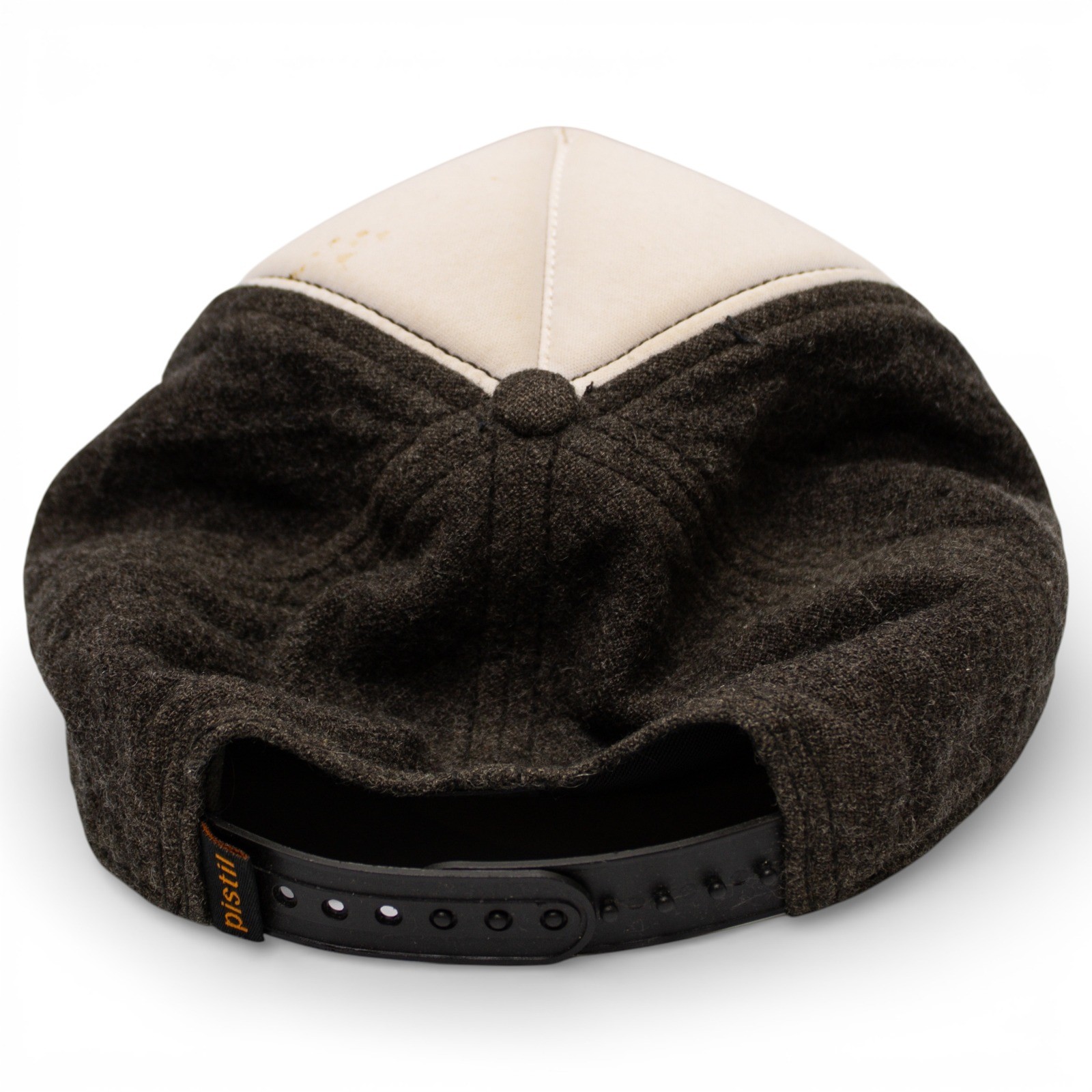 Pistil Buffalo Trucker Hat Unisex Brown Cream Wool Blend Snapback GOOD