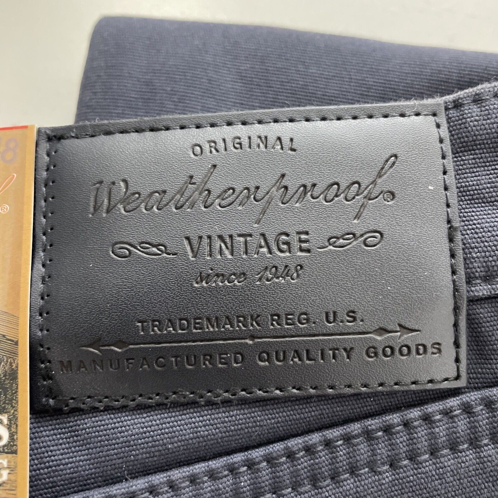 WeatherProof Men’s Vintage Stretch Canvas Fleece Lined Pant, Blue Size 34×32