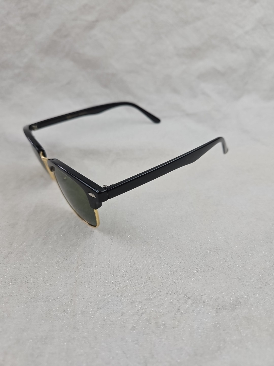 Mechaly MESC01 Classic Club Master Style Square Sunglasses, Black/Gold