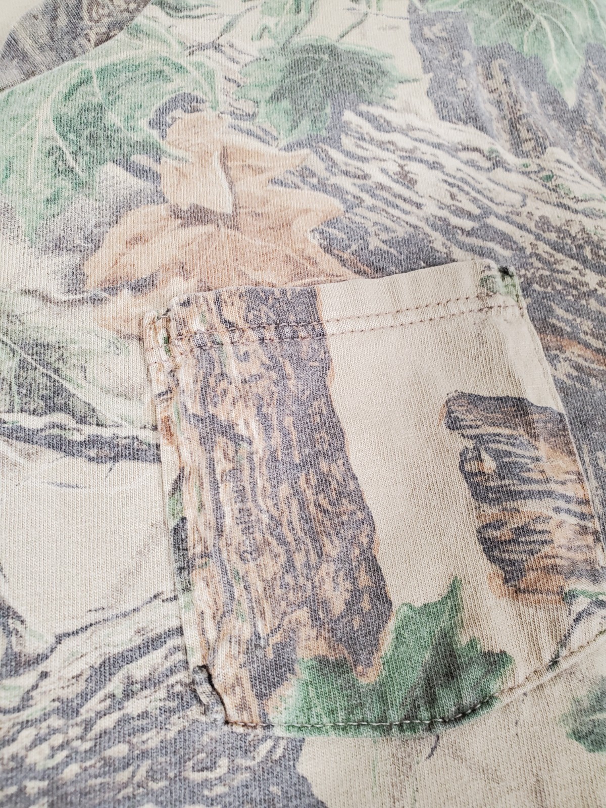Vintage Jerzees Camo Shirt Mens Size 2XL Mossy Oak Long Sleeve Pocket