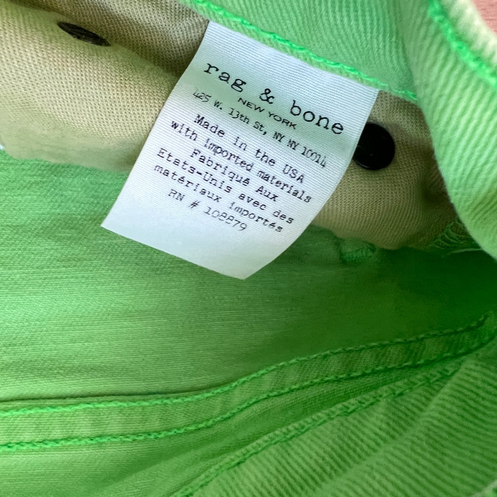 Rag & Bone Jeans Women’s Size 28 Lime Green High-Rise Skinny