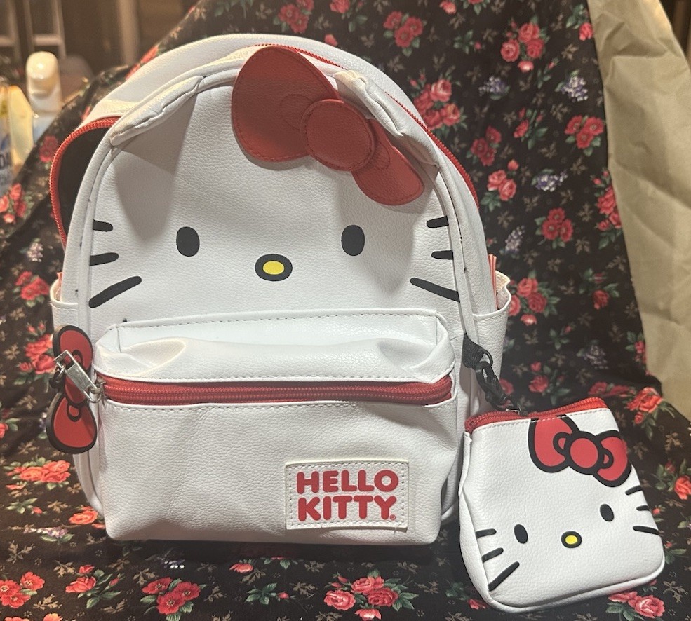 Hello Kitty Adorable Backpack Change Purse School Luggage Play Inner Pockets